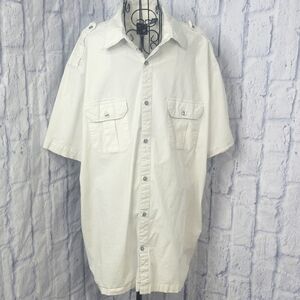 jf j.ferrar Men's Casual White Button Down‎ Shirt Size 2XL/XG